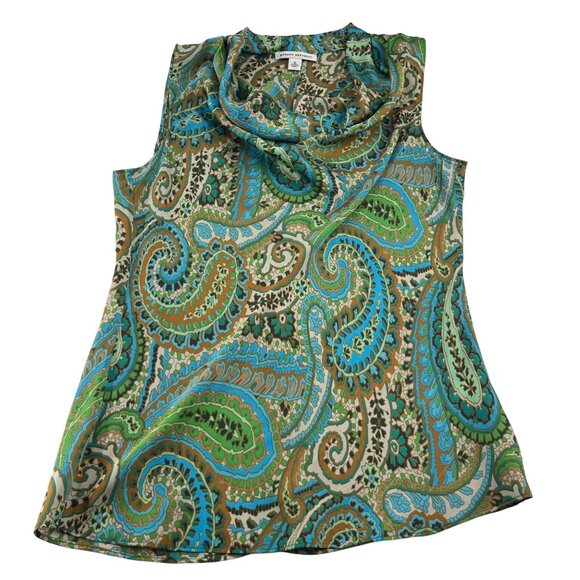 Banana Republic Womens Sleeveless Paisley Top M Multicolor - Picture 1 of 5